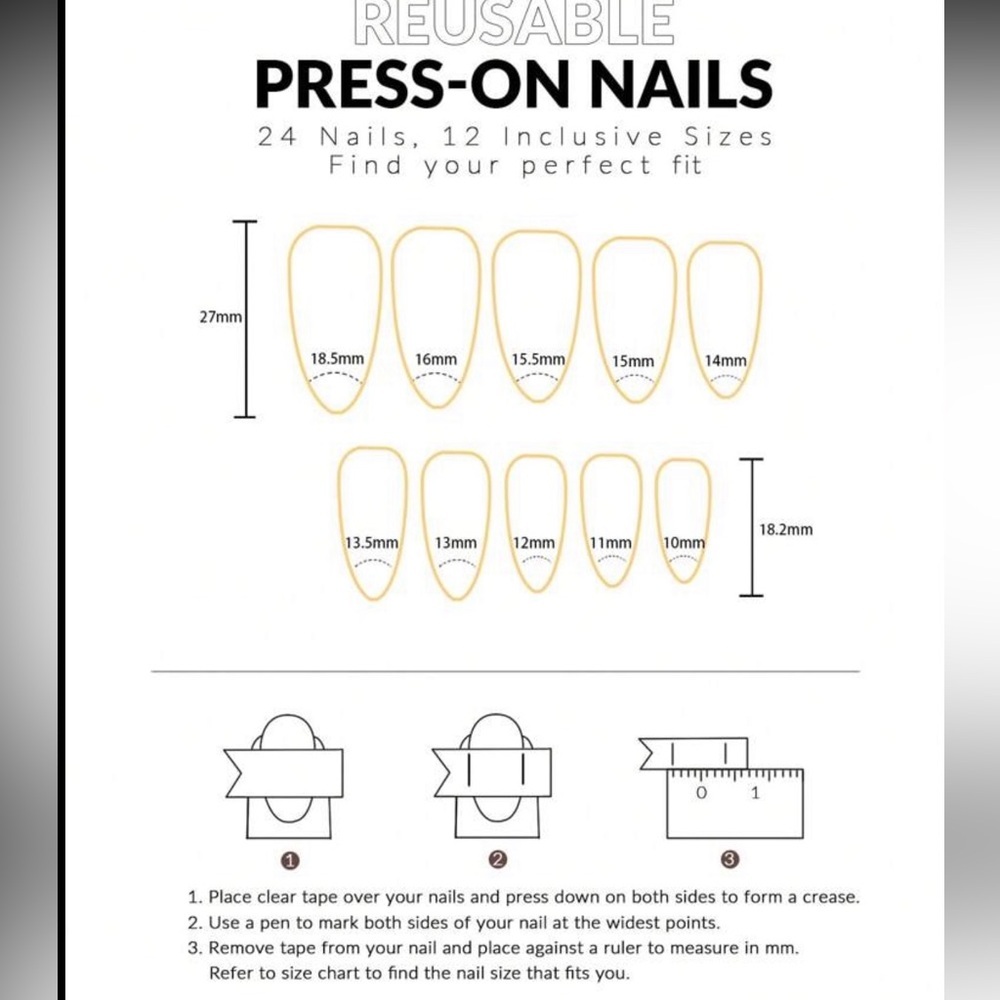 Resort Almond Floral Blue Press-On Nails 24 Set - Picture 8 of 11